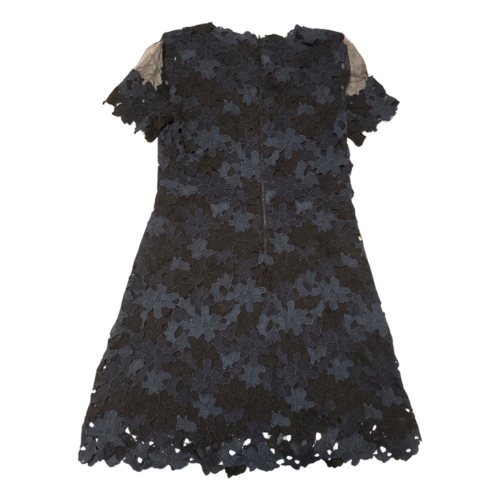 Elie Tahari Womens Floral Guipure Lace Shift Dress Navy Black Size 14 - Picture 2 of 3